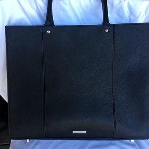 Rebecca Minkoff Mab Leather Crossgrain Tote Black